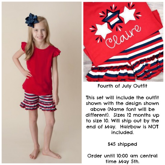 Fourth of July Ruffle Shorties and Flutter Sleeve Top