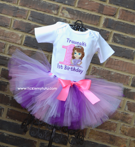 Sofia the First Birthday Tutu Outfit (Number Design)