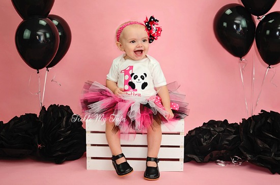 Panda Birthday Tutu Outfit (Dark Pink)