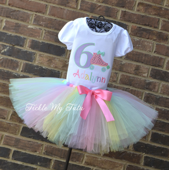 Roller Skating Birthday Tutu Outfit (Pastel Colors)
