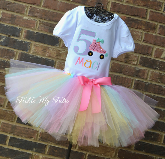 Roller Skating Birthday Tutu Outfit (retro colors)