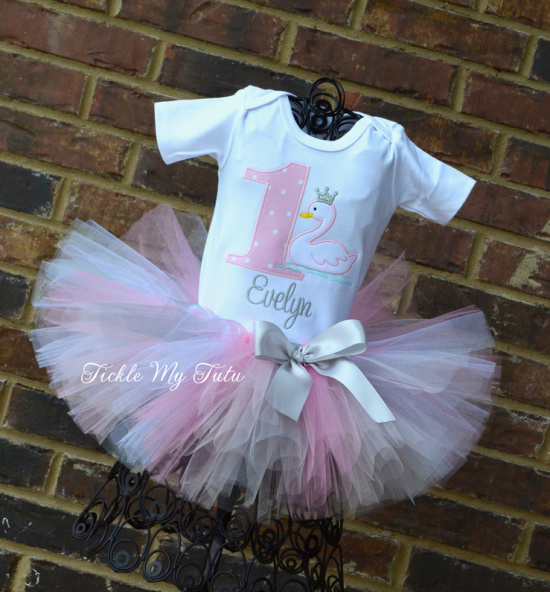 Swan Princess Birthday Tutu Outfit (Pink)