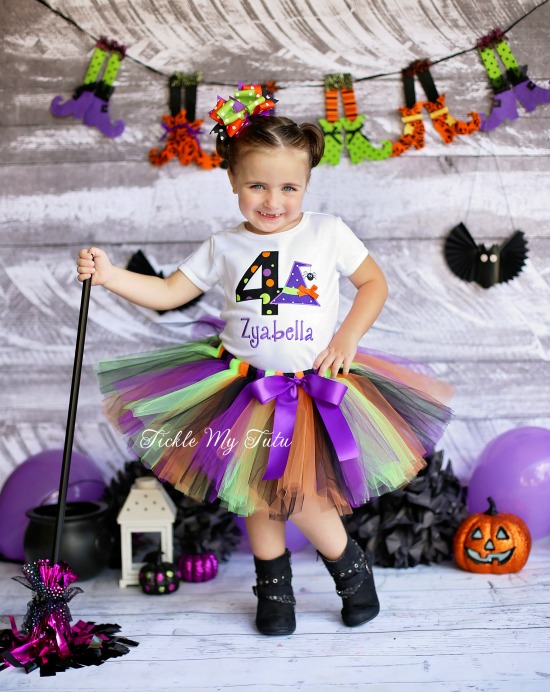 Wacky Witch Hat with Spider Birthday Tutu Outfit